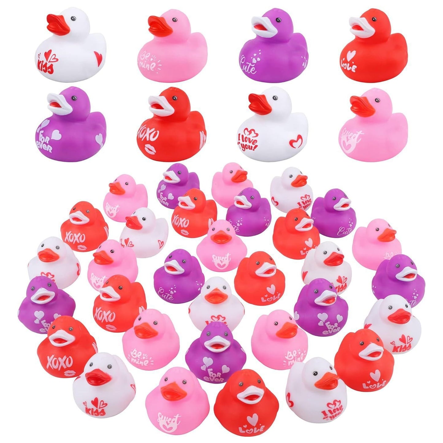 20Pcs Valentine'S Day Duck Toy, Love Heart Holiday Ducks 