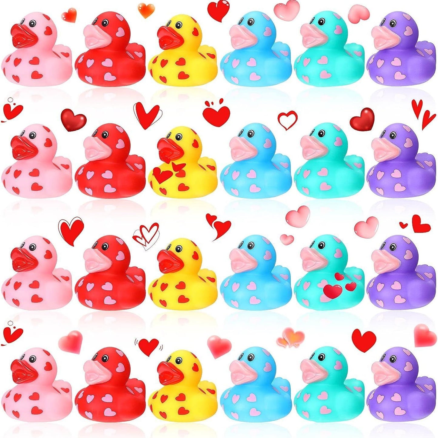 20Pcs Valentine'S Day Duck Toy, Love Heart Holiday Ducks 