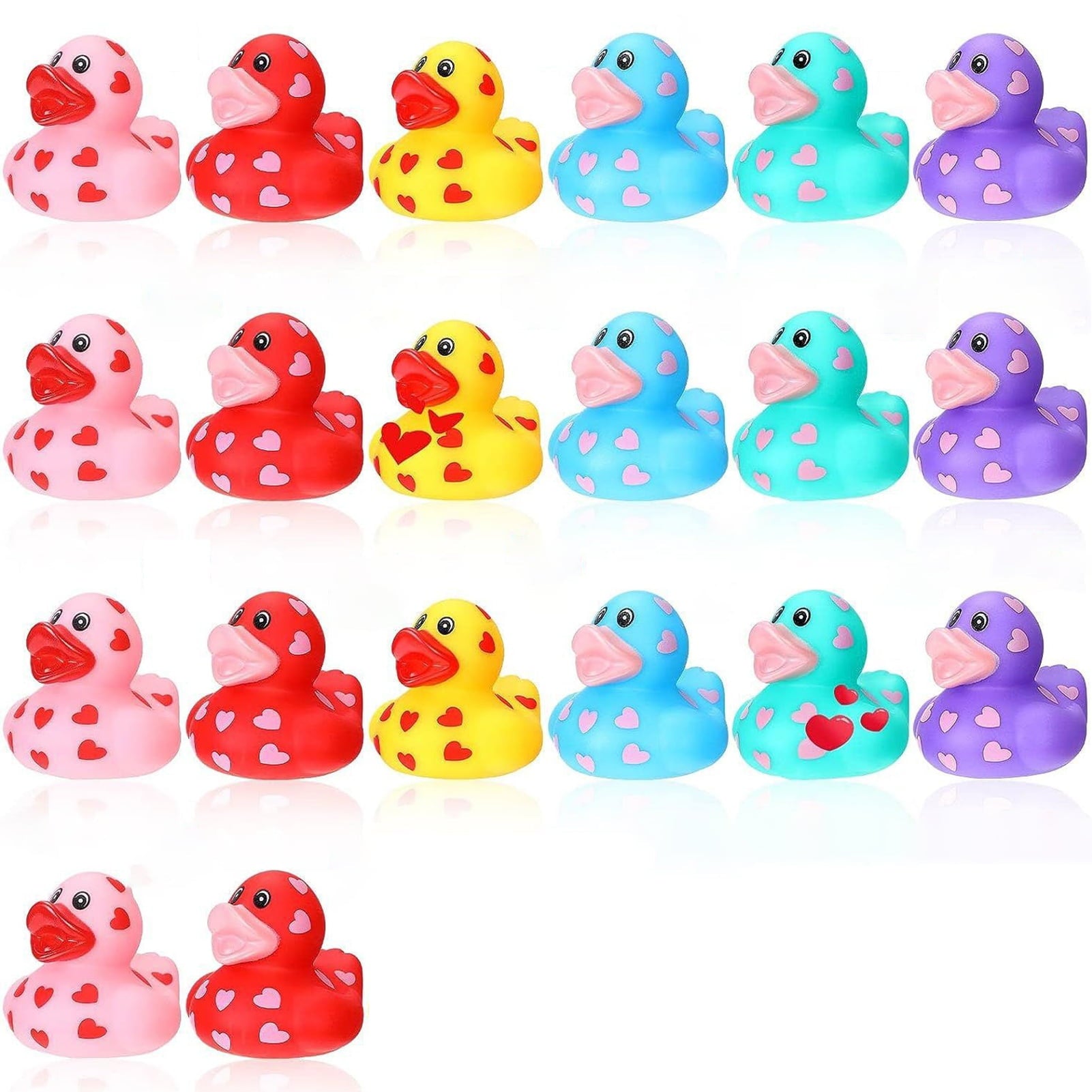 20Pcs Valentine'S Day Duck Toy, Love Heart Holiday Ducks 