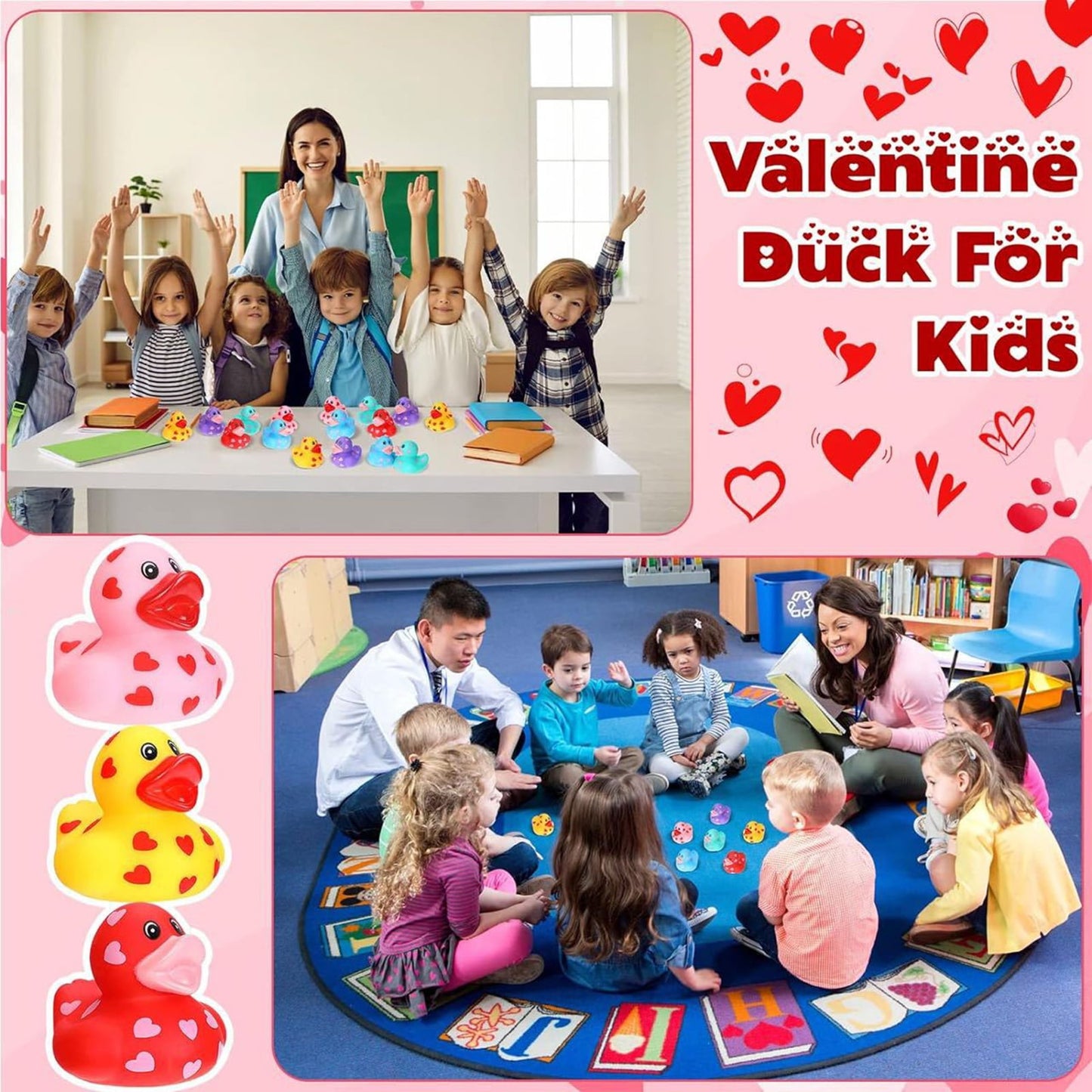 20Pcs Valentine'S Day Duck Toy, Love Heart Holiday Ducks 